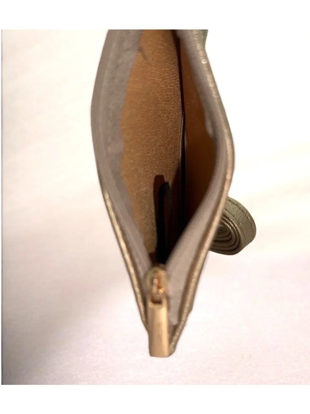 Metallic Gold Card Holder Wallet With Detachable Strap & Keyring ID Window